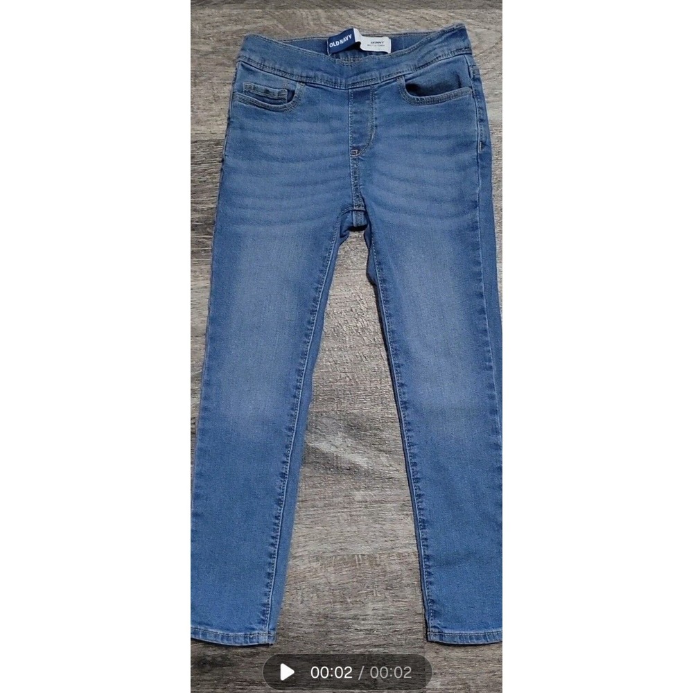 Old Navy Wow Skinny Pull-On Jeans Girls Size Medium 8/Adjustable Waistband